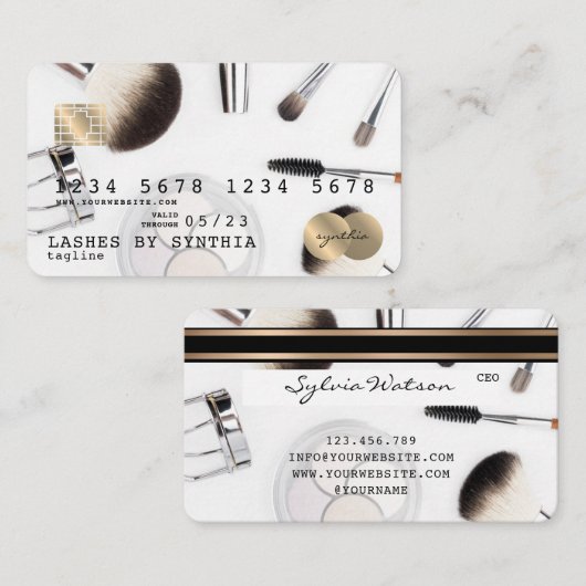 Credit Kaart make-up artist Visitekaartje (Voorkant / Achterkant)
