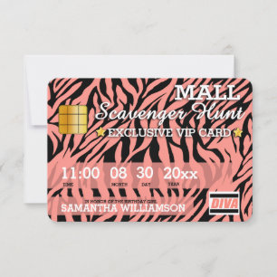 Credit Kaart Mall Scavenger Hunt Party Invitation