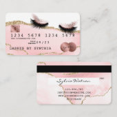 Credit Kaart met lege roze roze roze lange streepj Visitekaartje (Voorkant / Achterkant)