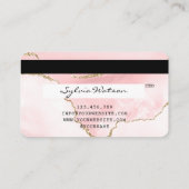 Credit Kaart met lege roze roze roze lange streepj Visitekaartje (Achterkant)