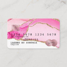 Credit Kaart met Roze Agate Gold Makeup