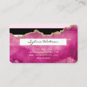 Credit Kaart met Roze Agate Gold Makeup Visitekaartje (Achterkant)