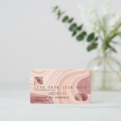Credit Kaart Modern Dusty Pink Marble Make-up Arti Visitekaartje (Staand voorkant)