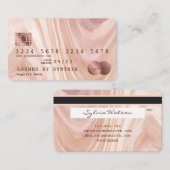 Credit Kaart Modern Dusty Pink Marble Make-up Arti Visitekaartje (Voorkant / Achterkant)