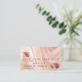 Credit Kaart Modern Dusty Pink Marble Make-up Arti Visitekaartje (Staand voorkant)