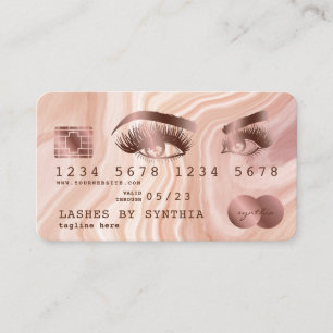 Credit Kaart Modern Dusty Pink Marble Make-up Arti Visitekaartje