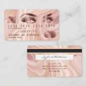 Credit Kaart Modern Dusty Pink Marble Make-up Arti Visitekaartje (Voorkant / Achterkant)