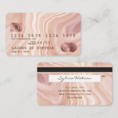 Credit Kaart Modern Dusty Pink Marble Make-up Arti Visitekaartje (Voorkant / Achterkant)