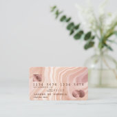 Credit Kaart Modern Dusty Pink Marble Make-up Arti Visitekaartje (Staand voorkant)