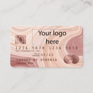 Credit Kaart Modern Dusty Pink Marble Voeg uw Logo Visitekaartje