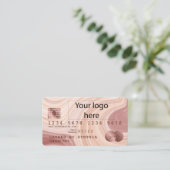 Credit Kaart Modern Dusty Pink Marble Voeg uw Logo Visitekaartje (Staand voorkant)