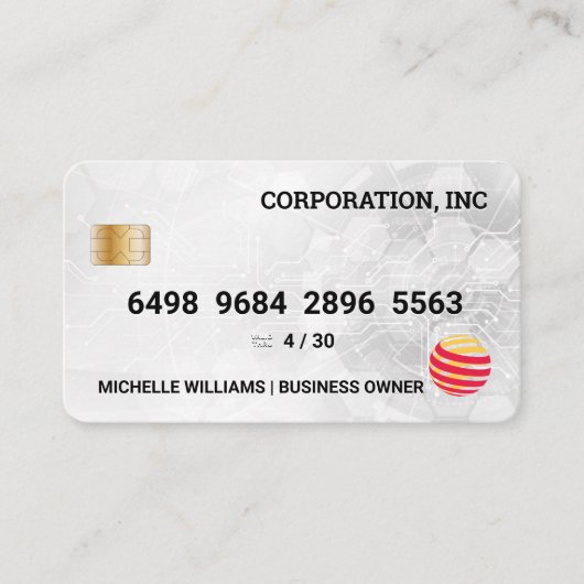 credit Kaart | Moderne technische achtergrond Visitekaartje (Voorkant)