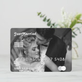 Credit Kaart net getrouwd bruiloft aankondiging (Staand voorkant)