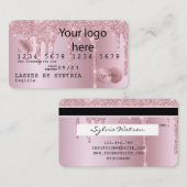 Credit Kaart Roos Gold Dripping Gold voeg uw logo  Visitekaartje (Voorkant / Achterkant)