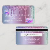 Credit Kaart Roos Gold Dripping Gold zeemeermin Visitekaartje (Voorkant / Achterkant)