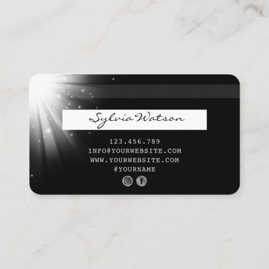 Credit Kaart stijl Zilver Visitekaartje (Achterkant)