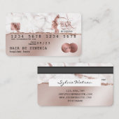 Credit Kaart Style RoseGold Hair Stylist Gescheurd Visitekaartje (Voorkant / Achterkant)