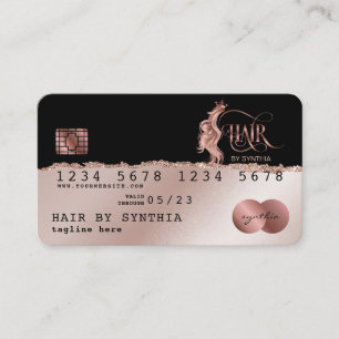 Credit Kaart Style RoseGold Hair Stylist Gescheurd Visitekaartje