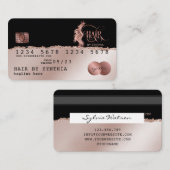 Credit Kaart Style RoseGold Hair Stylist Gescheurd Visitekaartje (Voorkant / Achterkant)