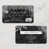 Credit Kaart Style Silver Diamond jouw naam Visitekaartje (Voorkant / Achterkant)