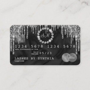 Credit Kaart Style Silver Diamond monogram Visitekaartje