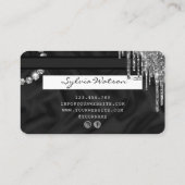 Credit Kaart Style Silver Diamond monogram Visitekaartje (Achterkant)