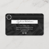 Credit Kaart Style Silver Diamond monogram Visitekaartje (Achterkant)