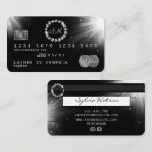 Credit Kaart Style Silver Diamond monogram Visitekaartje (Voorkant / Achterkant)