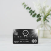 Credit Kaart Style Silver Diamond monogram Visitekaartje (Staand voorkant)