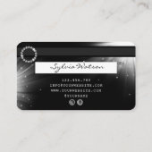 Credit Kaart Style Silver Diamond monogram Visitekaartje (Achterkant)