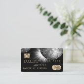 Credit Kaart Style Silver Disco Ball Glittering ja Visitekaartje (Staand voorkant)