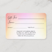 Credit Kaart Style Sparkle Drips Cadeaubon Visitekaartje (Achterkant)