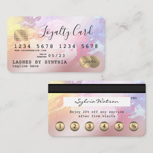 Credit Kaart styled abstracte art loyalty-kaart Visitekaartje (Voorkant / Achterkant)
