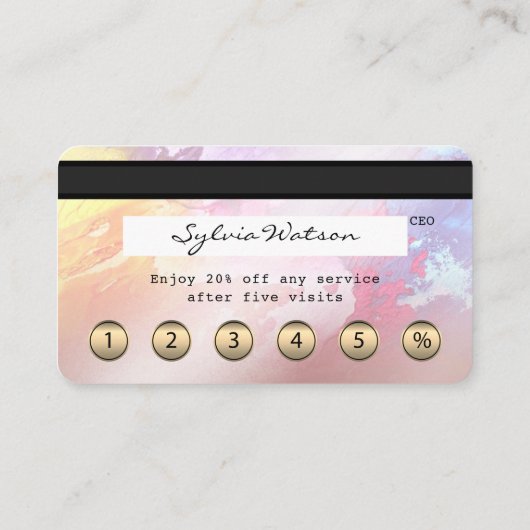 Credit Kaart styled abstracte art loyalty-kaart Visitekaartje (Achterkant)