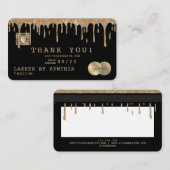 Credit Kaart Styled Bedankt Dripping Gold Visitekaartje (Voorkant / Achterkant)