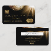 Credit Kaart Styled Black Gold Disco Ball Visitekaartje (Voorkant / Achterkant)