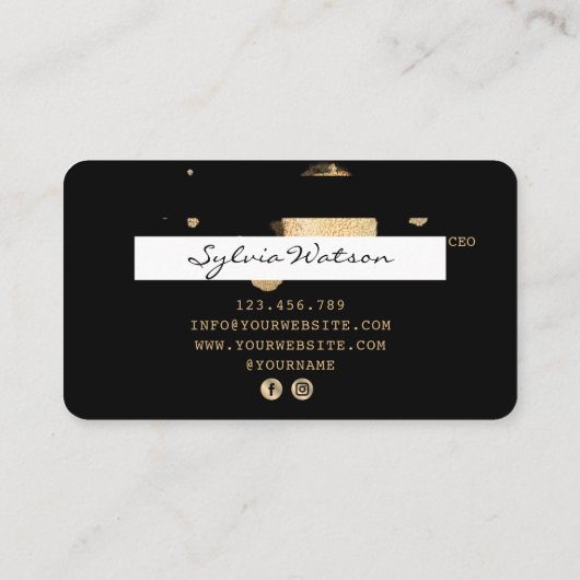 Credit Kaart styled Black Gold Visitekaartje (Achterkant)