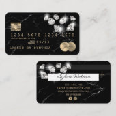Credit Kaart Styled Black Marble Diamonds Visitekaartje (Voorkant / Achterkant)