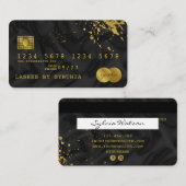Credit Kaart Styled Black Silk Gold Visitekaartje (Voorkant / Achterkant)