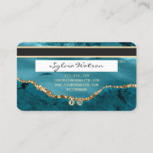 Credit Kaart Styled Blauwgroen Agaat toevoegen log Visitekaartje (Achterkant)