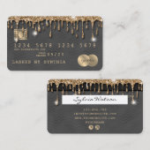 Credit Kaart Styled Dripping Gold Chevron Visitekaartje (Voorkant / Achterkant)