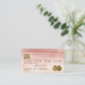 Credit Kaart Styled Dripping Gold Dusty roos Visitekaartje (Staand voorkant)