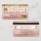 Credit Kaart Styled Dripping Gold Dusty roos Visitekaartje (Voorkant / Achterkant)