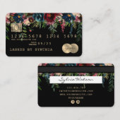 Credit Kaart Styled Dripping Gold Floral Visitekaartje (Voorkant / Achterkant)