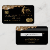 Credit Kaart Styled Dripping Gold Hair Stylist Visitekaartje (Voorkant / Achterkant)