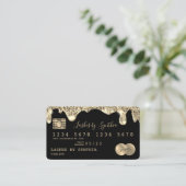 Credit Kaart Styled Dripping Gold naam toevoegen Visitekaartje (Staand voorkant)
