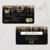 Credit Kaart Styled Dripping Gold toevoegen logo Visitekaartje (Voorkant / Achterkant)