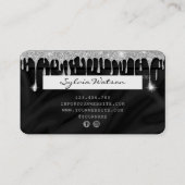 Credit Kaart Styled Dripping Silver Silk Visitekaartje (Achterkant)