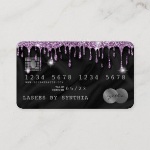 Credit Kaart Styled Dripping Violet Silk Visitekaartje