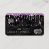 Credit Kaart Styled Dripping Violet Silk Visitekaartje (Voorkant)
